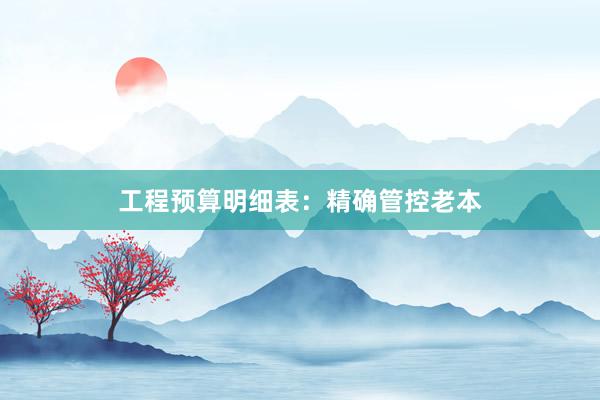 工程预算明细表：精确管控老本